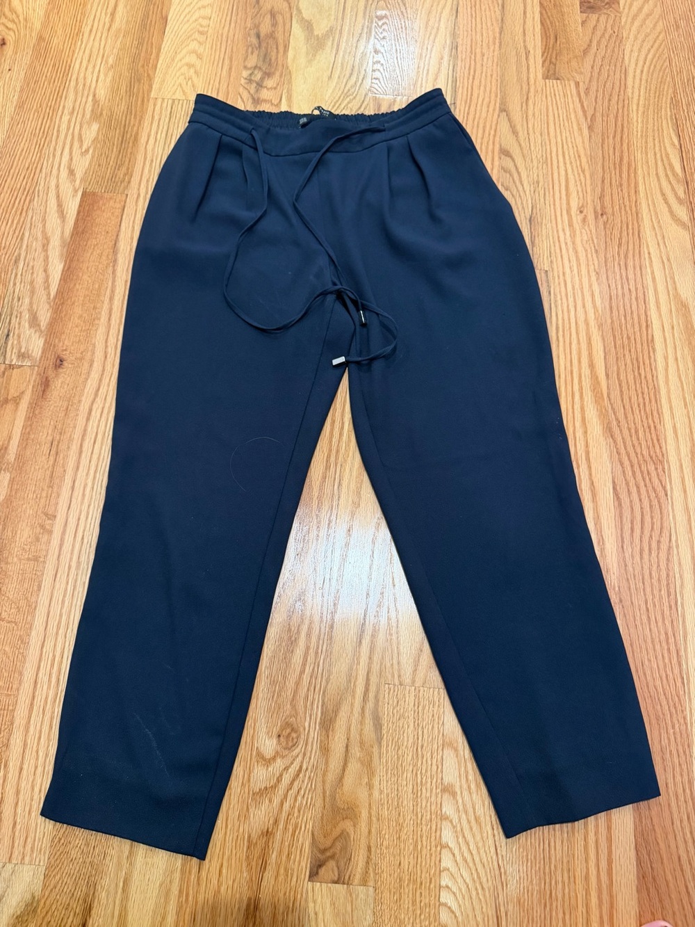 Zara Black Women's Drawstring Cropped Trousers